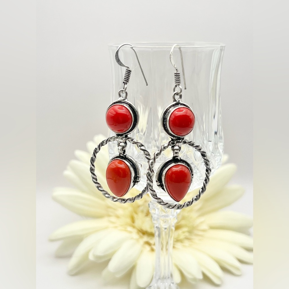 CORAL EARRINGS - Picture 4 of 14